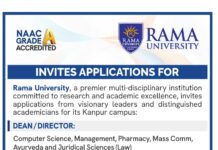 Rama University, Kanpur Wanted Professors/ Associate Professors/ Assistant Professors and Non-Teaching Faculty