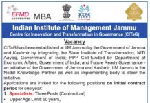 Indian Institute of Management Jammu wanted Specialist and Young Professional