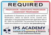 IPS Academy, Indore- Faculty Job Openings 2026