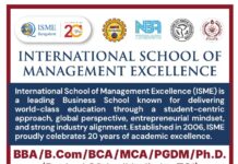 International School of Management Excellence, Bangalore Wanted Teaching and Non-Teaching Faculty