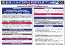 Teaching and Non-Teaching Faculty Jobs at Jaipur National University, Jaipur