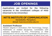 Nitte Deemed to be University, Mangaluru Wanted Teaching Faculty