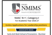 SVKM’s NMIMS Deemed to be University Wanted Associate Dean