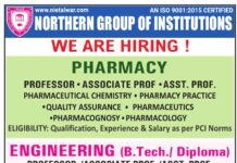 Northern Group of Institutions, Alwar Wanted Professor/ Associate Professor/ Assistant Professor