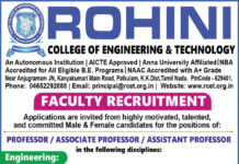 Rohini College of Engineering and Technology, Palkulam, Tamilnadu wanted Teaching Faculty