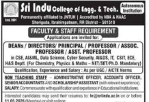 Sri Indu College of Engineering and Technology Hyderabad Faculty Jobs 2026