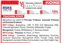 Malwa Group of Institutes, Indore Faculty Recruitment 2026 – Apply for Teaching & Non-Teaching Posts Malwa Group of Institutes, Indore Faculty Recruitment 2026 – Apply for Teaching & Non-Teaching Posts
