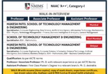Faculty Walk-In Interview, NMIMS University Mumbai Faculty Walk-In Interview, NMIMS University Mumbai