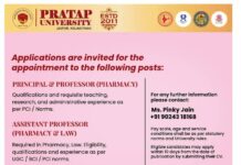 Pratap University Faculty Recruitment 2026 | Professor, Assistant Professor & Principal Jobs Faculty Recruitment, Pratap University Jaipur