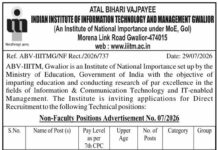 IIITM Gwalior Junior Technical Superintendent Recruitment 2026 IIITM Gwalior Junior Technical Superintendent Recruitment 2026
