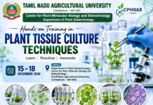 Hands-on Training in Plant Tissue Culture Techniques at TNAU, Coimbatore Hands-on Training in Plant Tissue Culture Techniques at TNAU, Coimbatore