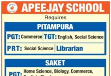 Education Careers at Apeejay School, Delhi Education Careers at Apeejay School, Delhi