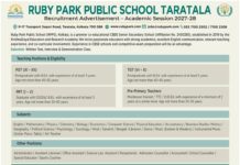 Teaching Recruitment at Ruby Park Public School, Kolkata Teaching Recruitment at Ruby Park Public School, KolkataÂ