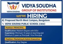 Job Vacancies at Vidya Soudha Group of Institutions, Bangalore Job Vacancies at Vidya Soudha Group of Institutions, Bangalore
