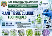 Hands on Training in Plant Tissue Culture Techniques 2026 at Coimbatore, Tamil Nadu Hands on Training in Plant Tissue Culture Techniques 2026 at Coimbatore, Tamil Nadu
